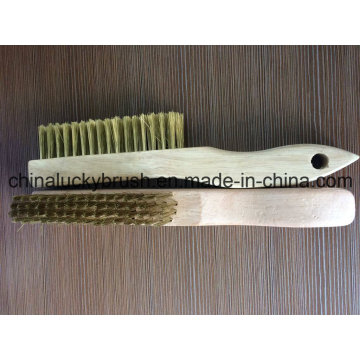 High Quality Wooden Handle Brass Wire Polishing Brush (YY-601)